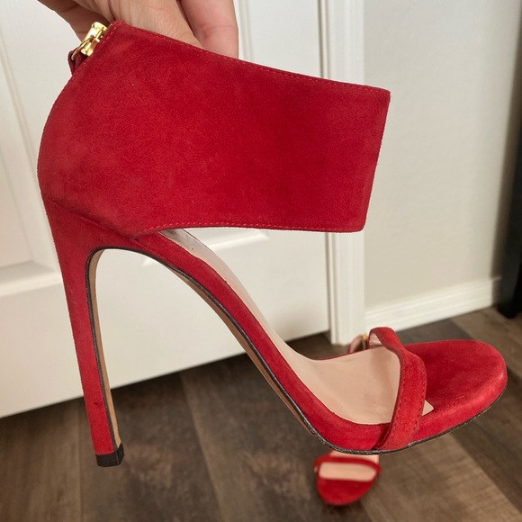 Stuart Weitzman Red Suede Heels - Picture 11 of 16